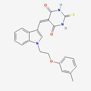 5-({1-[2-(3-methylphenoxy)ethyl]-1H-indol-3-yl}methylidene)-2-thioxodihydropyrimidine-4,6(1H,5H)-dione