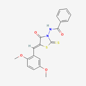 N-[(5Z)-5-(2,5-dimethoxybenzylidene)-4-oxo-2-thioxo-1,3-thiazolidin-3-yl]benzamide