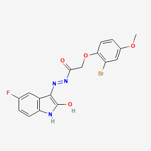 2-(2-bromo-4-methoxyphenoxy)-N'-(5-fluoro-2-oxo-1,2-dihydro-3H-indol-3-ylidene)acetohydrazide