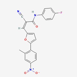 (Z)-2-cyano-N-(4-fluorophenyl)-3-[5-(2-methyl-4-nitrophenyl)furan-2-yl]prop-2-enamide