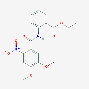 molecular formula C18H18N2O7 B3716377 ethyl 2-[(4,5-dimethoxy-2-nitrobenzoyl)amino]benzoate 