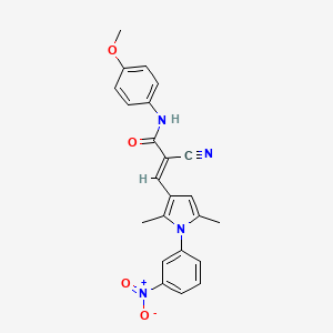 (E)-2-cyano-3-[2,5-dimethyl-1-(3-nitrophenyl)pyrrol-3-yl]-N-(4-methoxyphenyl)prop-2-enamide