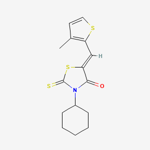 3-cyclohexyl-5-[(3-methyl-2-thienyl)methylene]-2-thioxo-1,3-thiazolidin-4-one