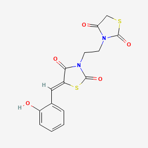 molecular formula C15H12N2O5S2 B3716405 3-[2-(2,4-dioxo-1,3-thiazolidin-3-yl)ethyl]-5-(2-hydroxybenzylidene)-1,3-thiazolidine-2,4-dione 