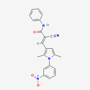 (E)-2-cyano-3-[2,5-dimethyl-1-(3-nitrophenyl)pyrrol-3-yl]-N-phenylprop-2-enamide