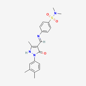 4-({[1-(3,4-dimethylphenyl)-3-methyl-5-oxo-1,5-dihydro-4H-pyrazol-4-ylidene]methyl}amino)-N,N-dimethylbenzenesulfonamide