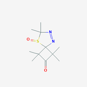 molecular formula C11H18N2O2S B371643 1,1,3,3,6,6-Hexamethyl-5-oxo-5lambda4-thia-7,8-diazaspiro[3.4]oct-7-en-2-one 