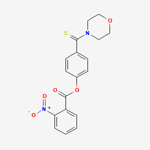 molecular formula C18H16N2O5S B3716435 4-(4-morpholinylcarbonothioyl)phenyl 2-nitrobenzoate 