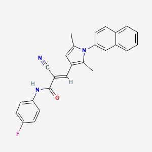 (2E)-2-cyano-3-[2,5-dimethyl-1-(naphthalen-2-yl)-1H-pyrrol-3-yl]-N-(4-fluorophenyl)prop-2-enamide