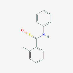 molecular formula C14H13NOS B371645 N-[(2-methylphenyl)(sulfinyl)methyl]-N-phenylamine 