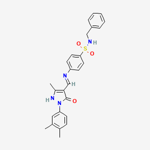 N-benzyl-4-({[1-(3,4-dimethylphenyl)-3-methyl-5-oxo-1,5-dihydro-4H-pyrazol-4-ylidene]methyl}amino)benzenesulfonamide