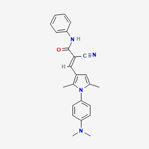 molecular formula C24H24N4O B3716540 2-cyano-3-{1-[4-(dimethylamino)phenyl]-2,5-dimethyl-1H-pyrrol-3-yl}-N-phenylacrylamide 