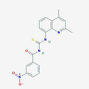 molecular formula C19H16N4O3S B3716556 N-{[(2,4-dimethyl-8-quinolinyl)amino]carbonothioyl}-3-nitrobenzamide 