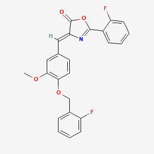 molecular formula C24H17F2NO4 B3716571 4-{4-[(2-fluorobenzyl)oxy]-3-methoxybenzylidene}-2-(2-fluorophenyl)-1,3-oxazol-5(4H)-one 