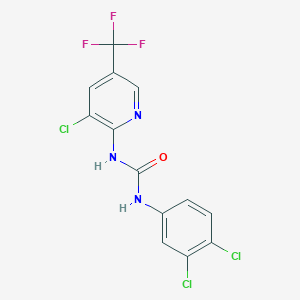 molecular formula C13H7Cl3F3N3O B3716606 N-[3-chloro-5-(trifluoromethyl)-2-pyridinyl]-N'-(3,4-dichlorophenyl)urea 