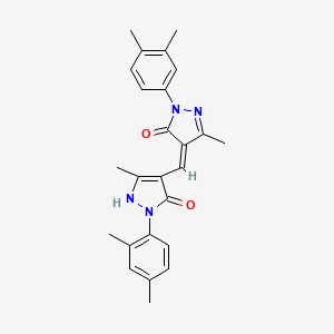 1-(3,4-DIMETHYLPHENYL)-4-{(Z)-1-[1-(2,4-DIMETHYLPHENYL)-5-HYDROXY-3-METHYL-1H-PYRAZOL-4-YL]METHYLIDENE}-3-METHYL-1H-PYRAZOL-5-ONE