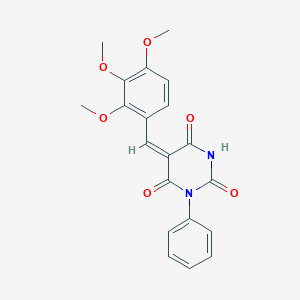 (5E)-1-phenyl-5-[(2,3,4-trimethoxyphenyl)methylidene]-1,3-diazinane-2,4,6-trione