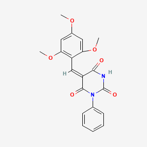 (5E)-1-phenyl-5-[(2,4,6-trimethoxyphenyl)methylidene]-1,3-diazinane-2,4,6-trione