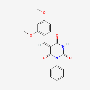 (5E)-5-[(2,4-dimethoxyphenyl)methylidene]-1-phenyl-1,3-diazinane-2,4,6-trione