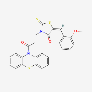 5-(2-methoxybenzylidene)-3-[3-oxo-3-(10H-phenothiazin-10-yl)propyl]-2-thioxo-1,3-thiazolidin-4-one