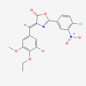 molecular formula C19H14BrClN2O6 B3716709 4-(3-bromo-4-ethoxy-5-methoxybenzylidene)-2-(4-chloro-3-nitrophenyl)-1,3-oxazol-5(4H)-one 