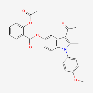 3-acetyl-1-(4-methoxyphenyl)-2-methyl-1H-indol-5-yl 2-(acetyloxy)benzoate