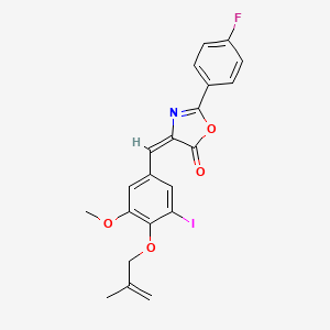 molecular formula C21H17FINO4 B3716775 2-(4-fluorophenyl)-4-{3-iodo-5-methoxy-4-[(2-methyl-2-propen-1-yl)oxy]benzylidene}-1,3-oxazol-5(4H)-one 