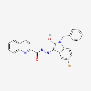 molecular formula C25H17BrN4O2 B3716791 N'-(1-benzyl-5-bromo-2-oxo-1,2-dihydro-3H-indol-3-ylidene)-2-quinolinecarbohydrazide 