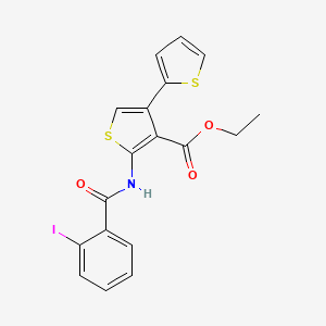 molecular formula C18H14INO3S2 B3716793 ethyl 5'-[(2-iodobenzoyl)amino]-2,3'-bithiophene-4'-carboxylate 