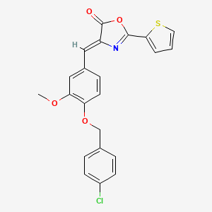 4-{4-[(4-chlorobenzyl)oxy]-3-methoxybenzylidene}-2-(2-thienyl)-1,3-oxazol-5(4H)-one