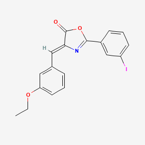 molecular formula C18H14INO3 B3716808 4-(3-ethoxybenzylidene)-2-(3-iodophenyl)-1,3-oxazol-5(4H)-one 