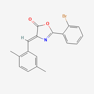 molecular formula C18H14BrNO2 B3716820 2-(2-bromophenyl)-4-(2,5-dimethylbenzylidene)-1,3-oxazol-5(4H)-one 