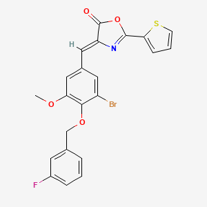 4-{3-bromo-4-[(3-fluorobenzyl)oxy]-5-methoxybenzylidene}-2-(2-thienyl)-1,3-oxazol-5(4H)-one