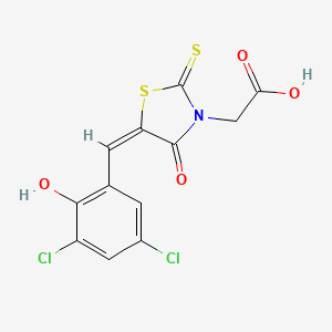 [5-(3,5-dichloro-2-hydroxybenzylidene)-4-oxo-2-thioxo-1,3-thiazolidin-3-yl]acetic acid