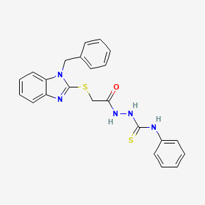 molecular formula C23H21N5OS2 B3716842 2-{[(1-benzyl-1H-benzimidazol-2-yl)thio]acetyl}-N-phenylhydrazinecarbothioamide 