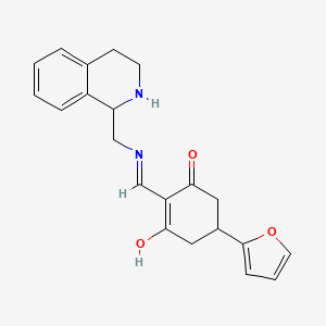 molecular formula C21H22N2O3 B3716884 5-(2-furyl)-2-{[(1,2,3,4-tetrahydroisoquinolin-1-ylmethyl)amino]methylene}cyclohexane-1,3-dione 