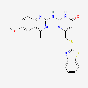 6-[(1,3-benzothiazol-2-ylthio)methyl]-2-[(6-methoxy-4-methyl-2-quinazolinyl)amino]-4(1H)-pyrimidinone