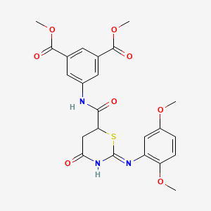 molecular formula C23H23N3O8S B3716918 dimethyl 5-[({2-[(2,5-dimethoxyphenyl)amino]-4-oxo-5,6-dihydro-4H-1,3-thiazin-6-yl}carbonyl)amino]isophthalate 