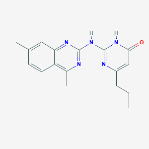 molecular formula C17H19N5O B3716934 2-[(4,7-dimethyl-2-quinazolinyl)amino]-6-propyl-4(3H)-pyrimidinone 