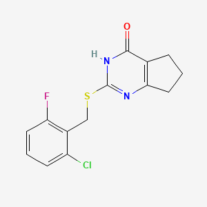 2-[(2-chloro-6-fluorobenzyl)thio]-3,5,6,7-tetrahydro-4H-cyclopenta[d]pyrimidin-4-one