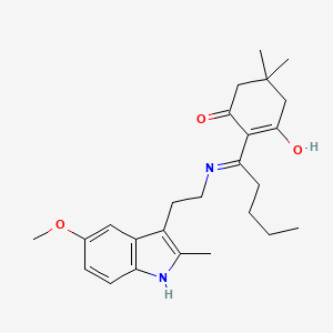 molecular formula C25H34N2O3 B3717003 2-(1-{[2-(5-methoxy-2-methyl-1H-indol-3-yl)ethyl]amino}pentylidene)-5,5-dimethylcyclohexane-1,3-dione 