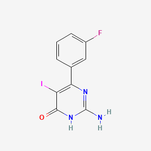 molecular formula C10H7FIN3O B3717009 2-amino-6-(3-fluorophenyl)-5-iodo-4-pyrimidinol CAS No. 74602-60-1