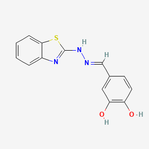 4-{(E)-[2-(1,3-benzothiazol-2-yl)hydrazinylidene]methyl}benzene-1,2-diol