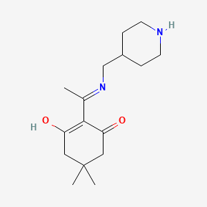 molecular formula C16H26N2O2 B3717039 5,5-Dimethyl-2-{1-[(piperidin-4-ylmethyl)amino]ethylidene}cyclohexane-1,3-dione 