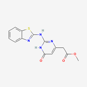 methyl [2-(1,3-benzothiazol-2-ylamino)-6-oxo-3,6-dihydro-4-pyrimidinyl]acetate