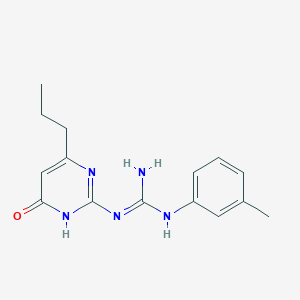 1-(3-Methylphenyl)-3-(4-oxo-6-propyl-1,4-dihydropyrimidin-2-yl)guanidine