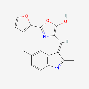 4-[(E)-(2,5-dimethylindol-3-ylidene)methyl]-2-(furan-2-yl)-1,3-oxazol-5-ol