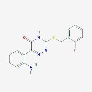 molecular formula C16H13FN4OS B3717089 6-(2-aminophenyl)-3-[(2-fluorobenzyl)thio]-1,2,4-triazin-5-ol 