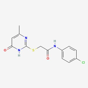 molecular formula C13H12ClN3O2S B3717099 N-(4-chlorophenyl)-2-[(4-hydroxy-6-methyl-2-pyrimidinyl)thio]acetamide 