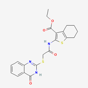 ethyl 2-({[(4-oxo-3,4-dihydro-2-quinazolinyl)thio]acetyl}amino)-4,5,6,7-tetrahydro-1-benzothiophene-3-carboxylate